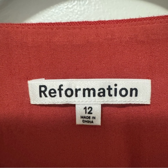 Reformation Aspen Linen Top  Red Vest Size 12 - Picture 4 of 11